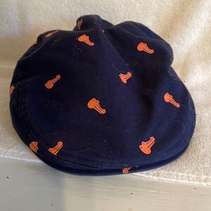 2-6 YO Okie Dokie blue w/orange alligators graphics herringbone newsboy ivy hat